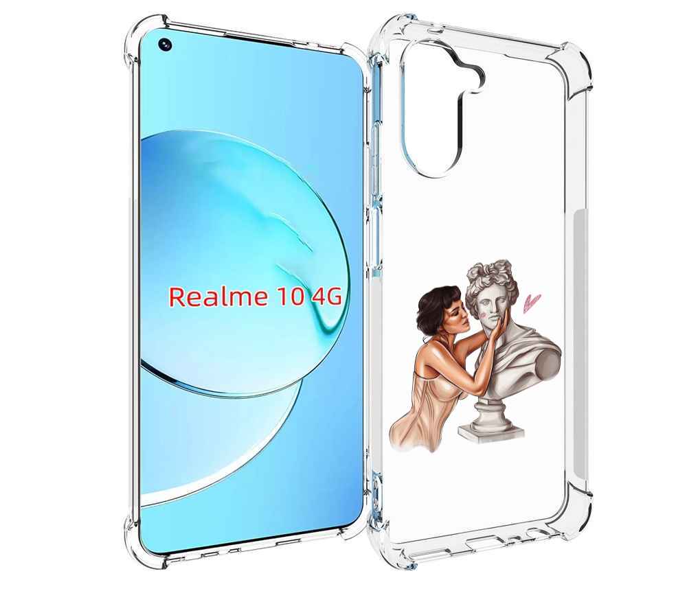 Чехол MyPads девушка-со-статуей женский для Realme 10