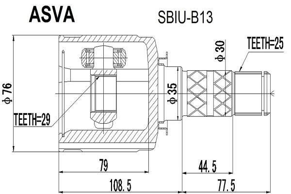 

Шрус ASVA SBIUB13
