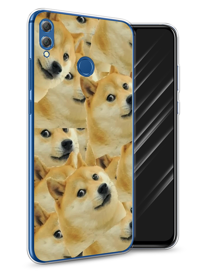 

Чехол Awog на Honor 8X "Собака-подозревака фон", Желтый;черный, 66750-9