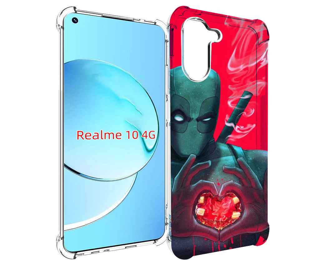 

Чехол MyPads дедпул-в-сердце для Realme 10, Прозрачный, Tocco