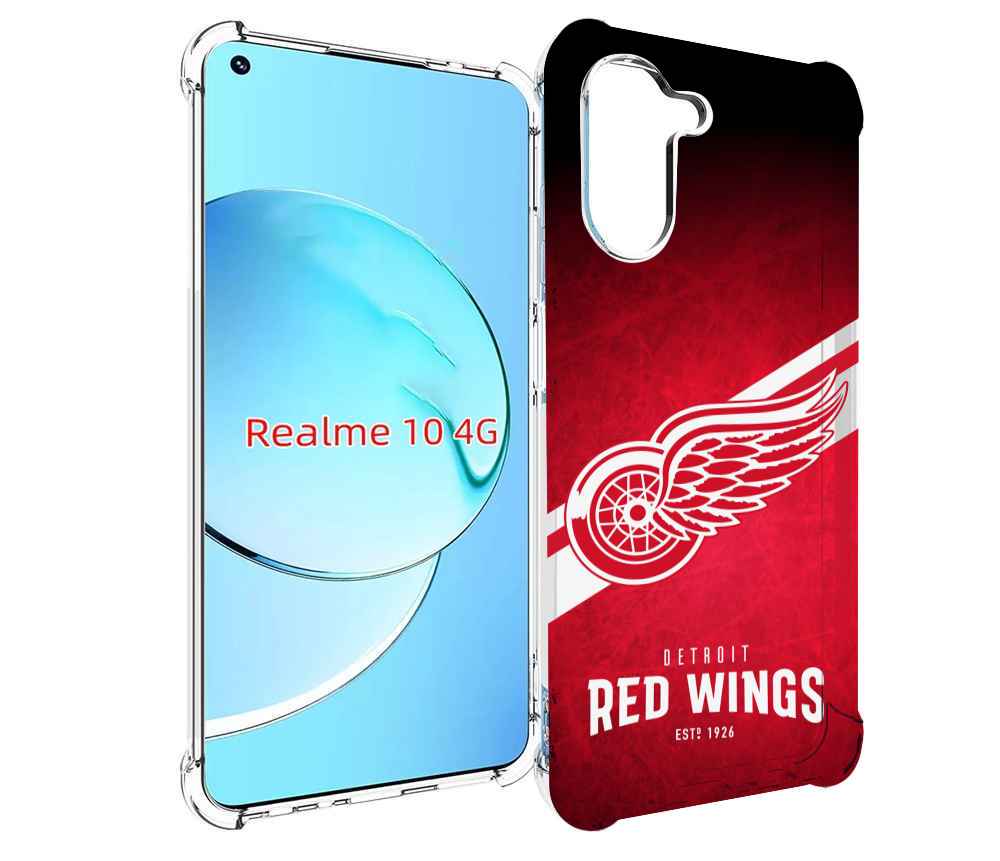 

Чехол MyPads детриот ред вингс мужской для Realme 10, Прозрачный, Tocco