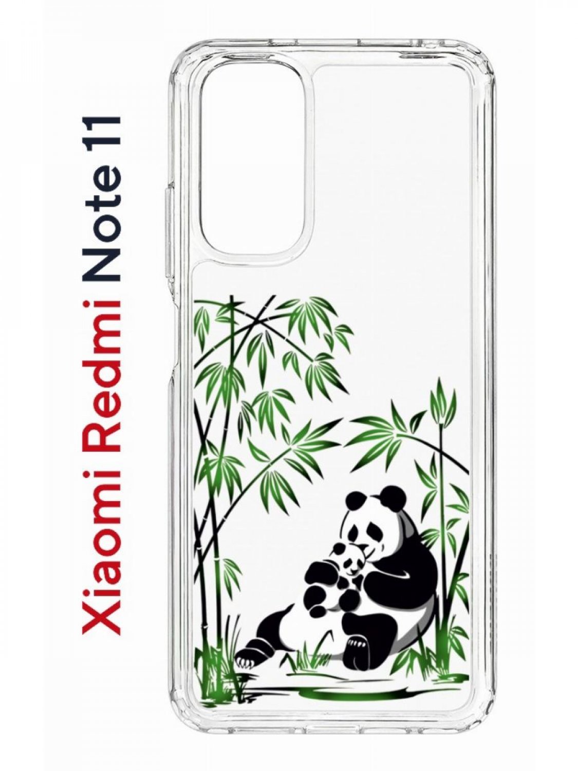 Чехол на Xiaomi Redmi Note 11/11S Kruche Print Панды,противоударный бампер с принтом
