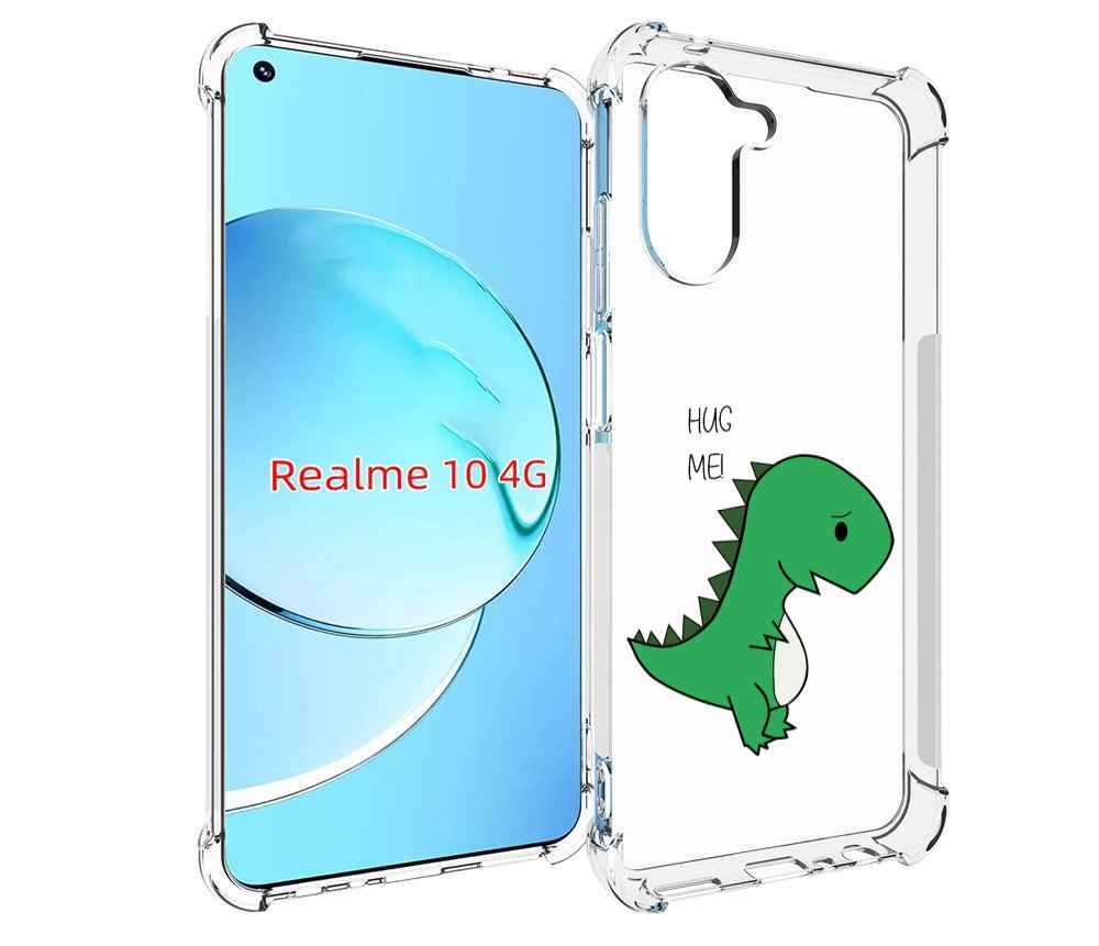 

Чехол MyPads динозаврик для Realme 10, Прозрачный, Tocco