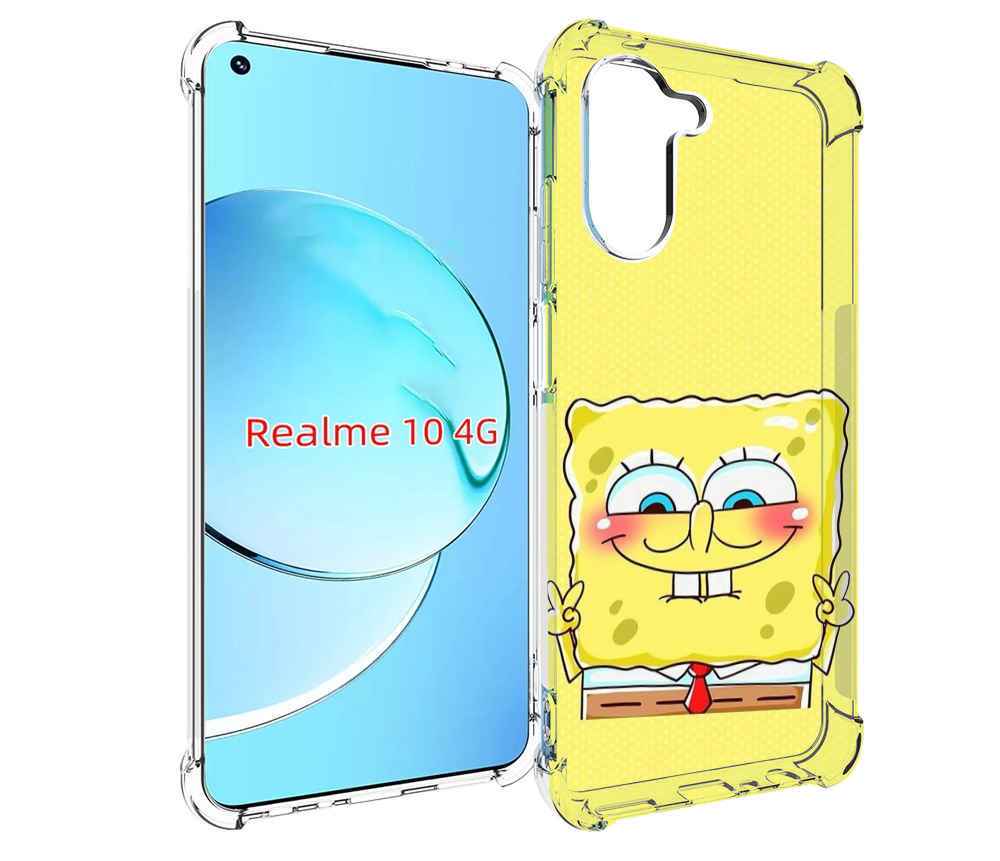 

Чехол MyPads довольный милый спанчбоб для Realme 10, Прозрачный, Tocco