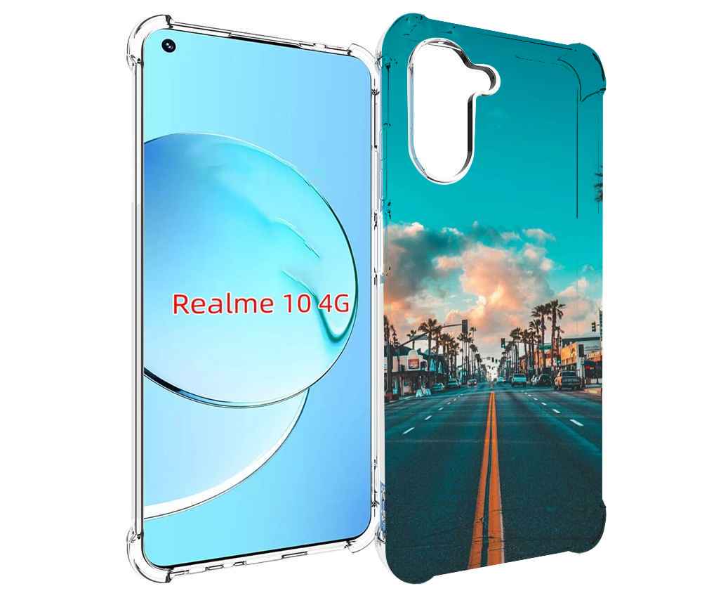 

Чехол MyPads дорога-в-лос-анджелес для Realme 10, Прозрачный, Tocco