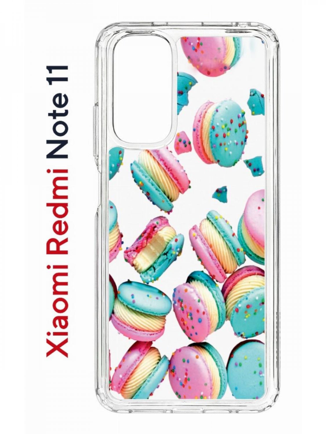 фото Чехол на xiaomi redmi note 11/11s kruche print макарон,противоударный бампер с принтом кruче