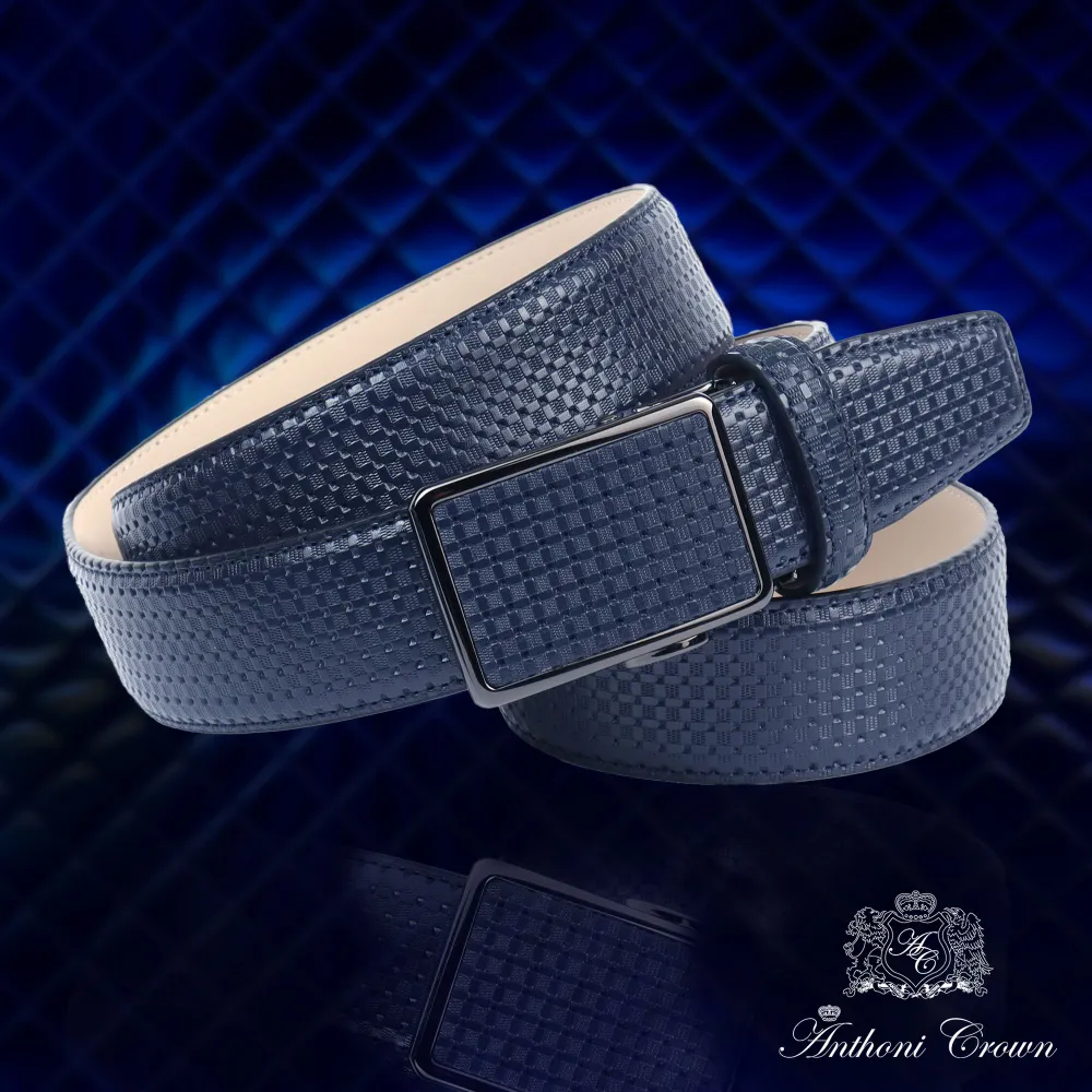 Ремень мужской Anthoni Crown 37KR80 синий, 120 см