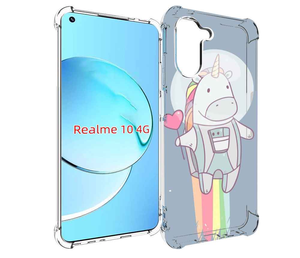 

Чехол MyPads единорог летит за орбиту для Realme 10, Прозрачный, Tocco