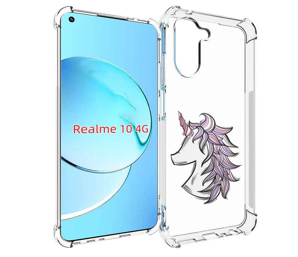 

Чехол MyPads единорог-рисунок для Realme 10, Прозрачный, Tocco