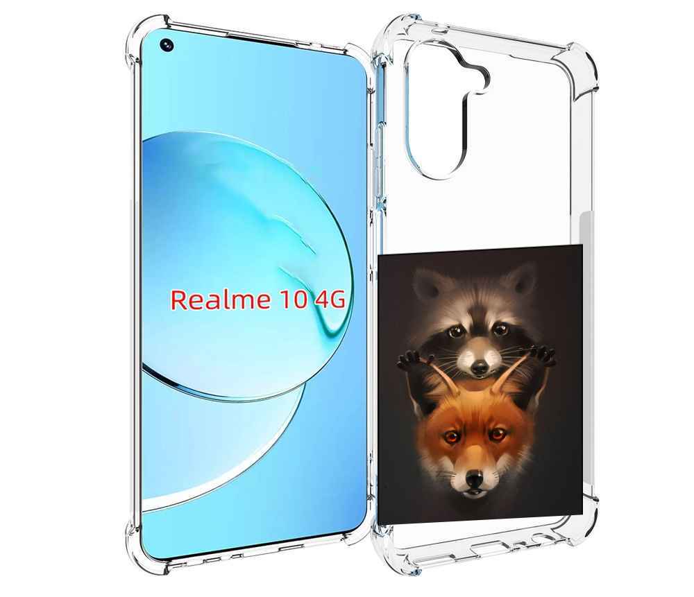 

Чехол MyPads енотик-лисенок для Realme 10, Прозрачный, Tocco