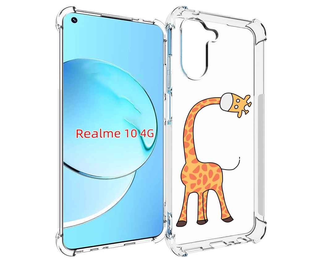 

Чехол MyPads жирафик детский для Realme 10, Прозрачный, Tocco