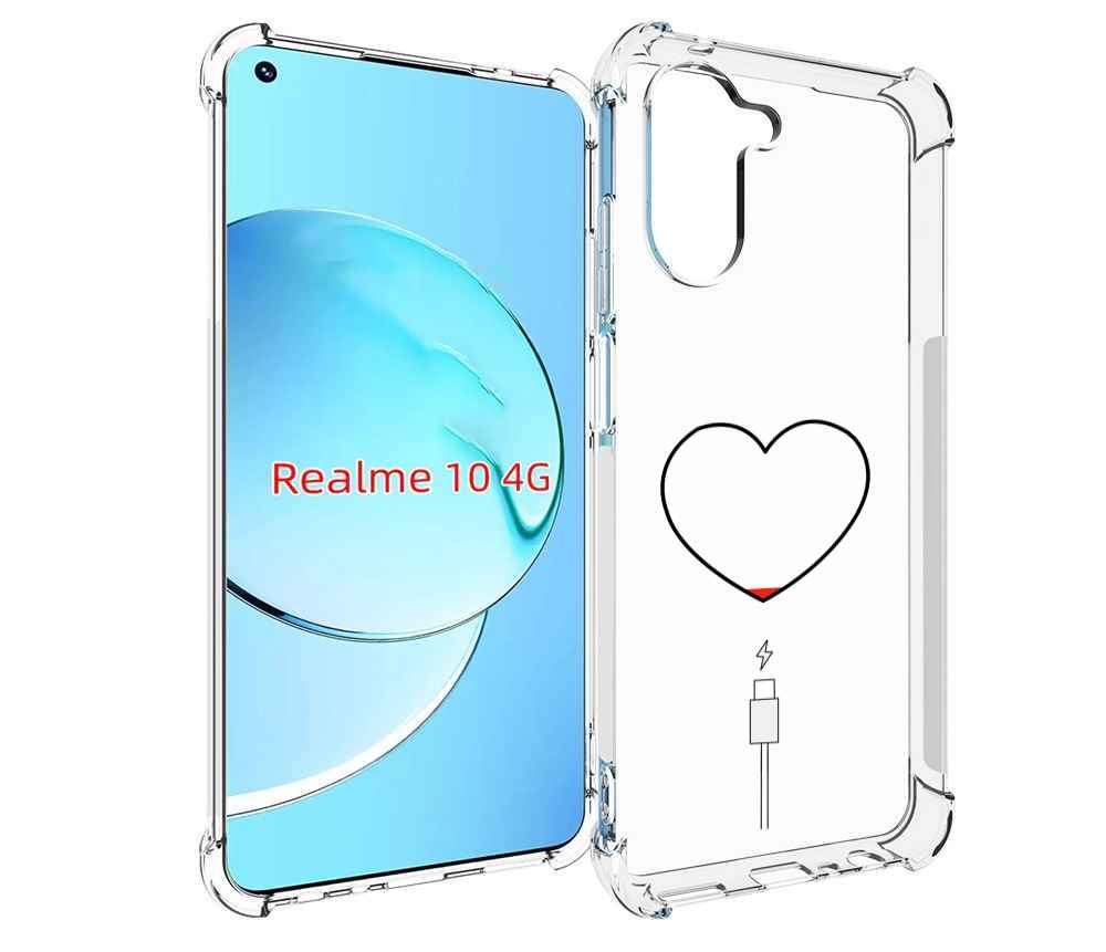

Чехол MyPads зарядка-сердца для Realme 10, Прозрачный, Tocco