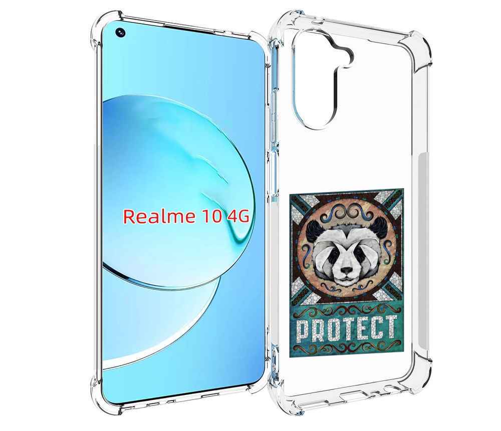 

Чехол MyPads защита панды для Realme 10, Прозрачный, Tocco