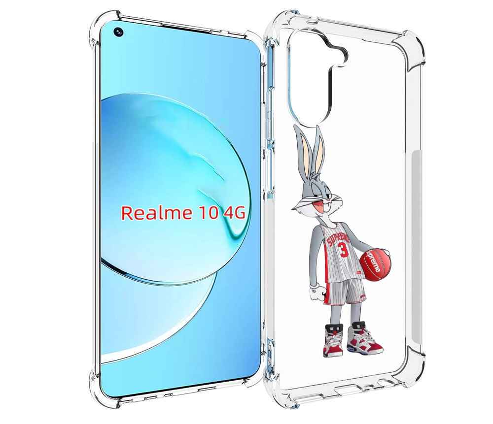 

Чехол MyPads заяц-баскетболист женский для Realme 10, Прозрачный, Tocco