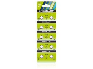 Набор из 100 шт, Ergolux AG13  BL-10 (AG13-BP10, LR44 /LR1154 /A76 /357 батарейка для часо