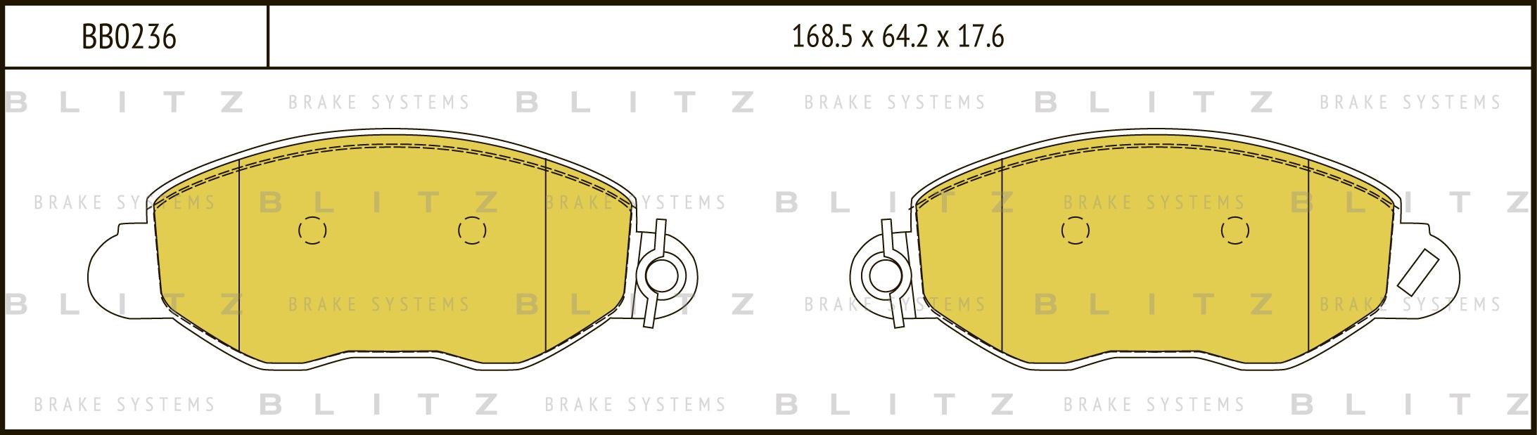 

Тормозные колодки BLITZ передние BB0236