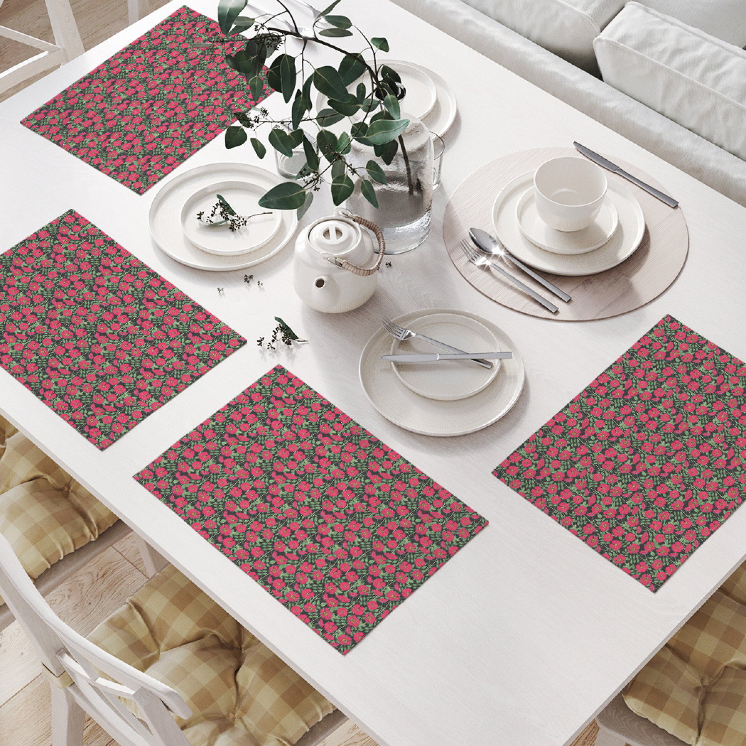 

Комплект салфеток JoyArty "Собака и розы" (32х46 см, 4 шт.), Собака и розы