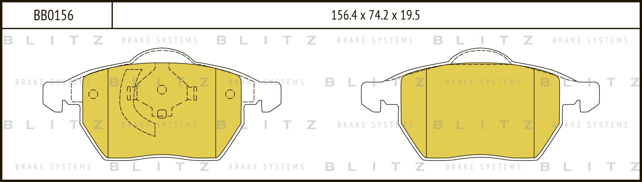 

Тормозные колодки BLITZ передние BB0156