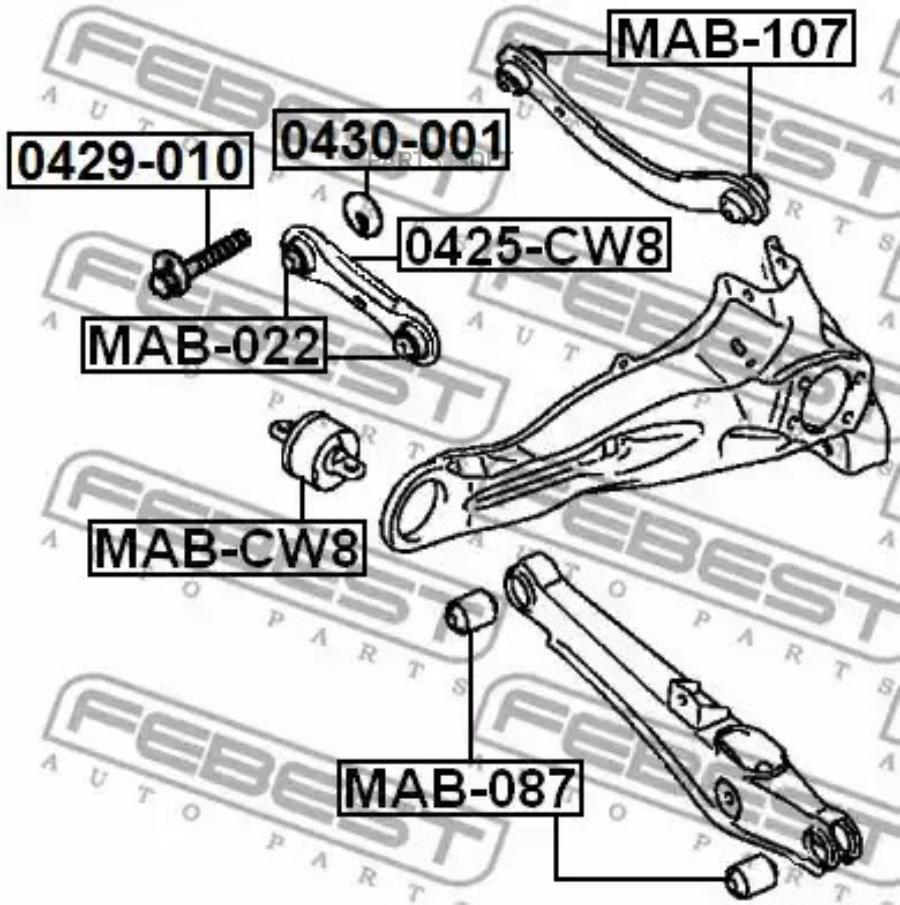 FEBECT 0429-010 Болт эксцентрик MITSUBISHI ASX 10-16/OUTLANDER 06-12