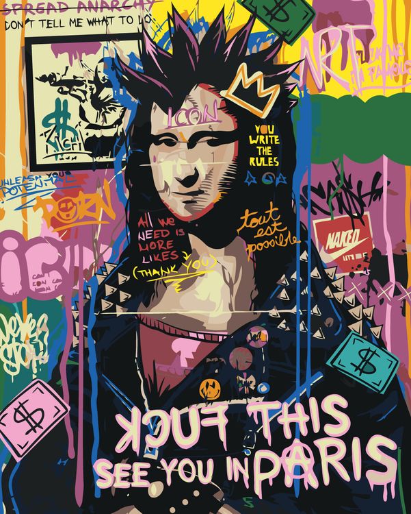 Картина по номерам Живопись по Номерам «Pop Art Поп-арт: Мона Лиза панк»