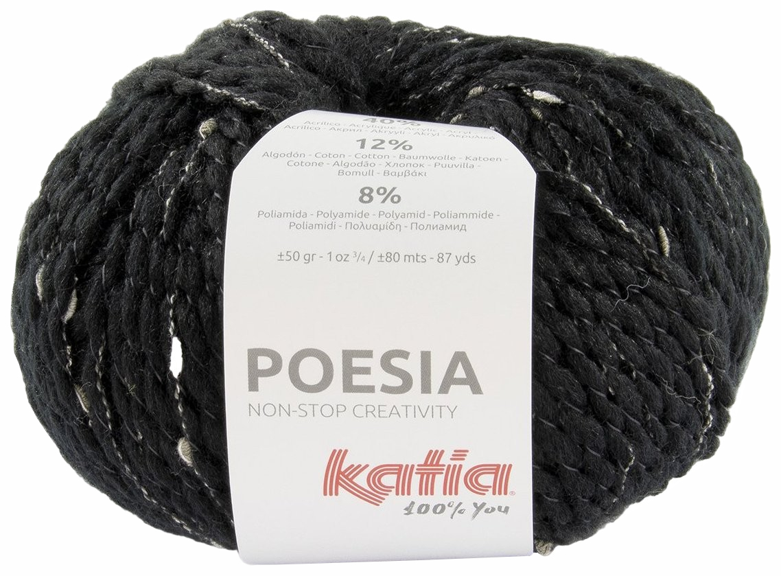 

Пряжа Katia POESIA (62), черный, 5 шт. по 100 г
