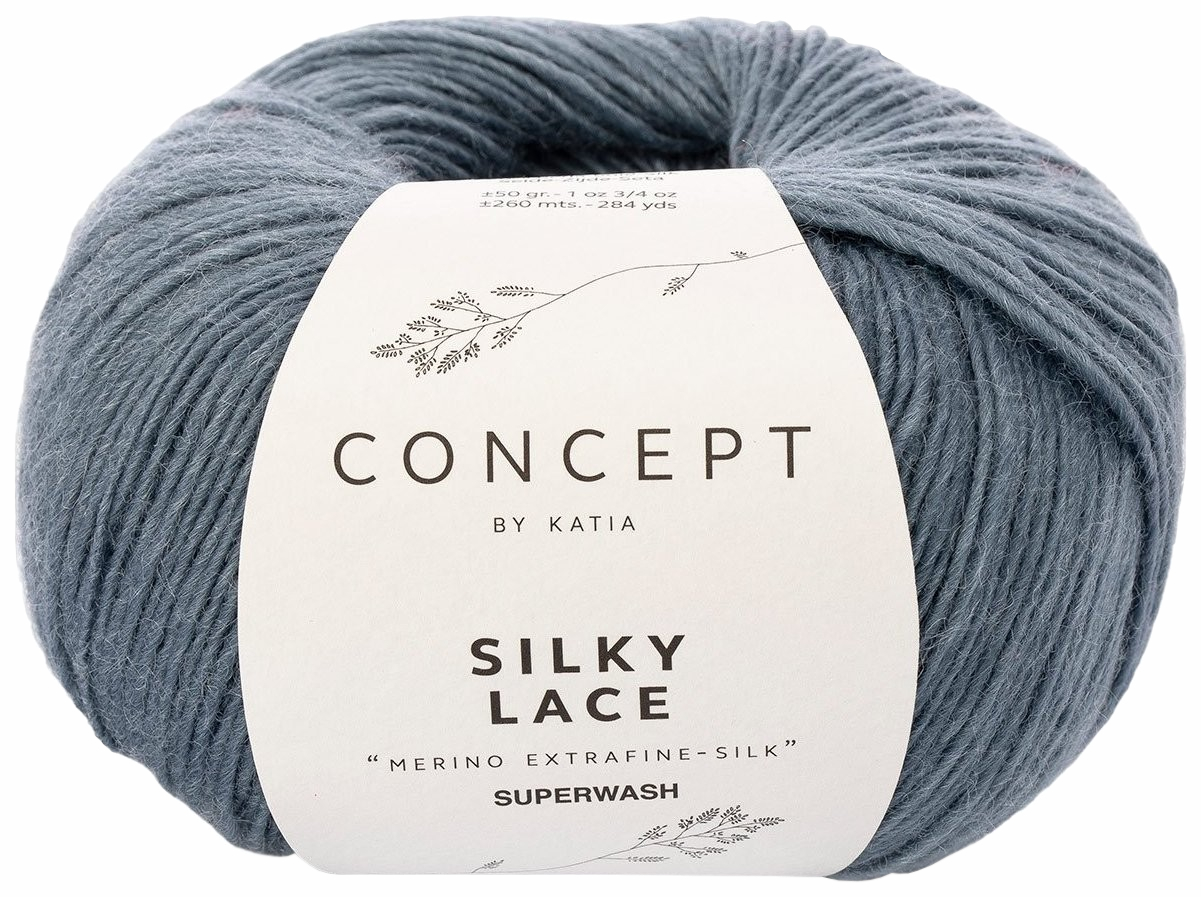 

Пряжа Katia Silky Lace (169), серо-голубой, 5 шт. по 50 г