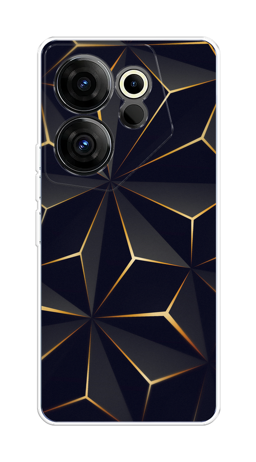 

Чехол на Tecno Camon 20 Premier "Черные полигоны", Золотистый;черный, 304250-3