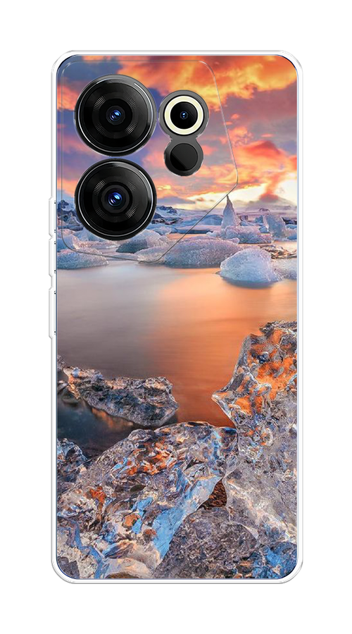 

Чехол на Tecno Camon 20 Premier "Ледники", Синий;оранжевый, 304250-2