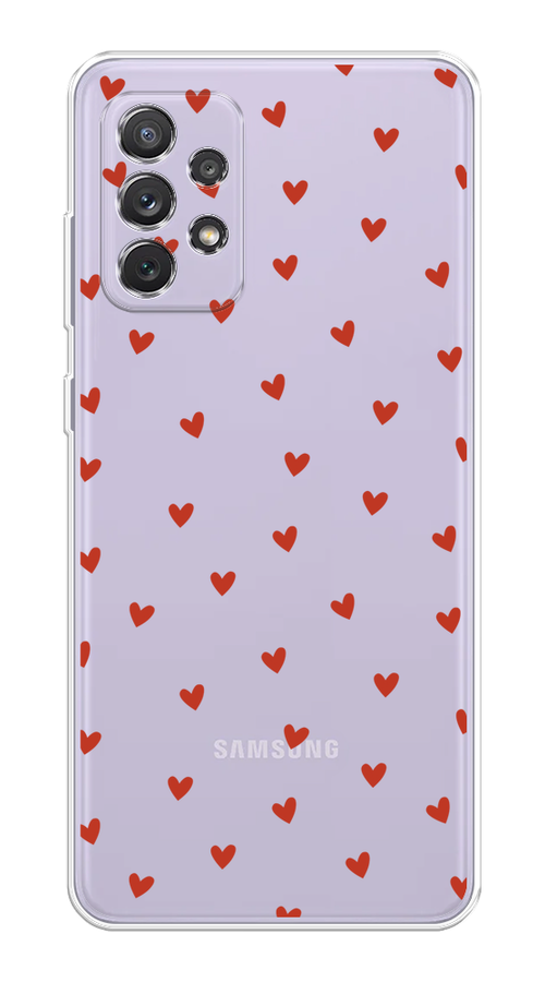 

Чехол на Samsung Galaxy A73 "Red hearts", Красный;прозрачный, 2104650-1