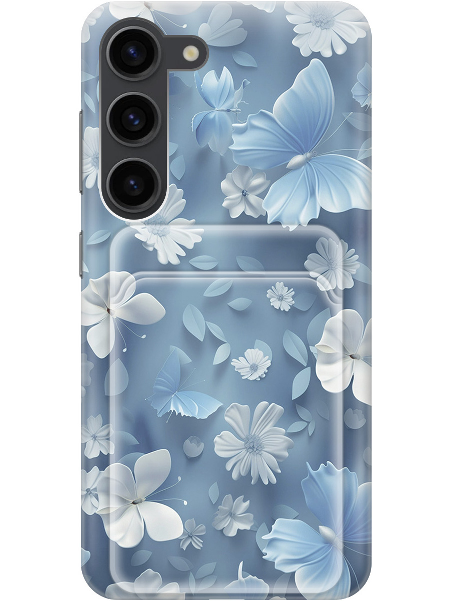 

Силиконовый чехол на Samsung Galaxy S23 с принтом с карманом для карты прозрачный 783810, Прозрачный;белый;голубой, 767959510