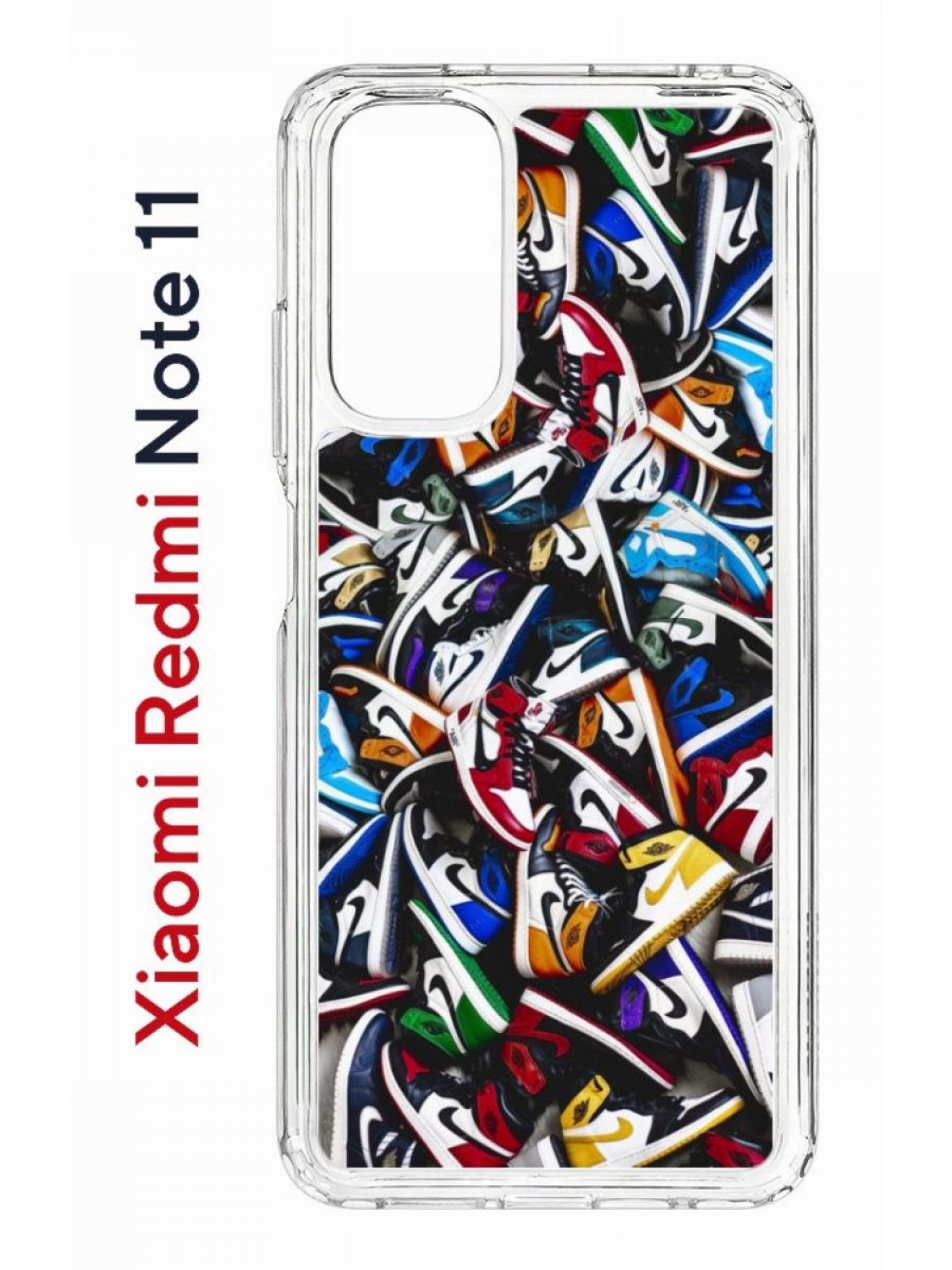 Чехол на Redmi Note 11/11S Kruche Print Кроссовки Nike Air,противоударный бампер с принтом
