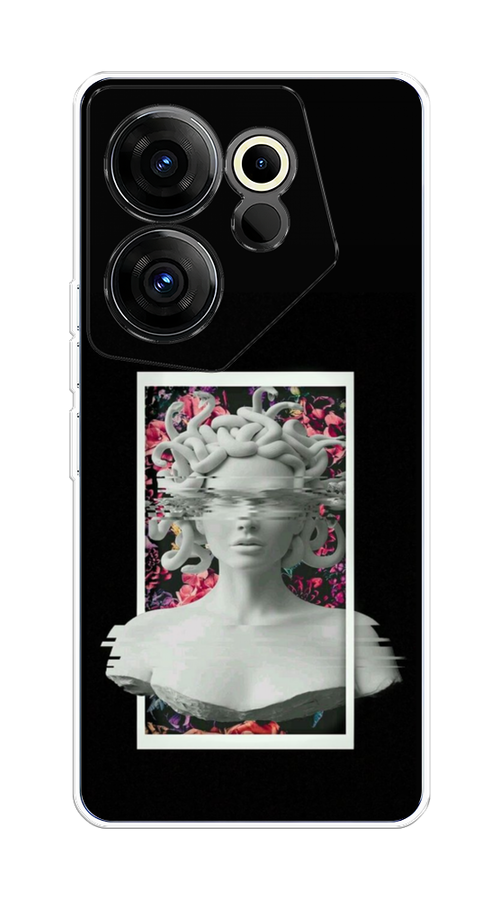 

Чехол на Tecno Camon 20 Premier "Web Punk Медуза Горгона", Черный;серый, 304250-6