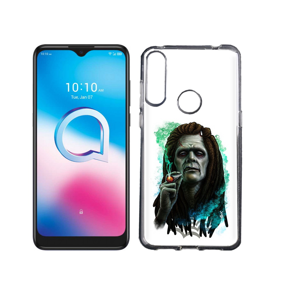 

Чехол MyPads Tocco для Alcatel 3L (2020) 5029Y зеленый мужчина с сигаретой, Tocco