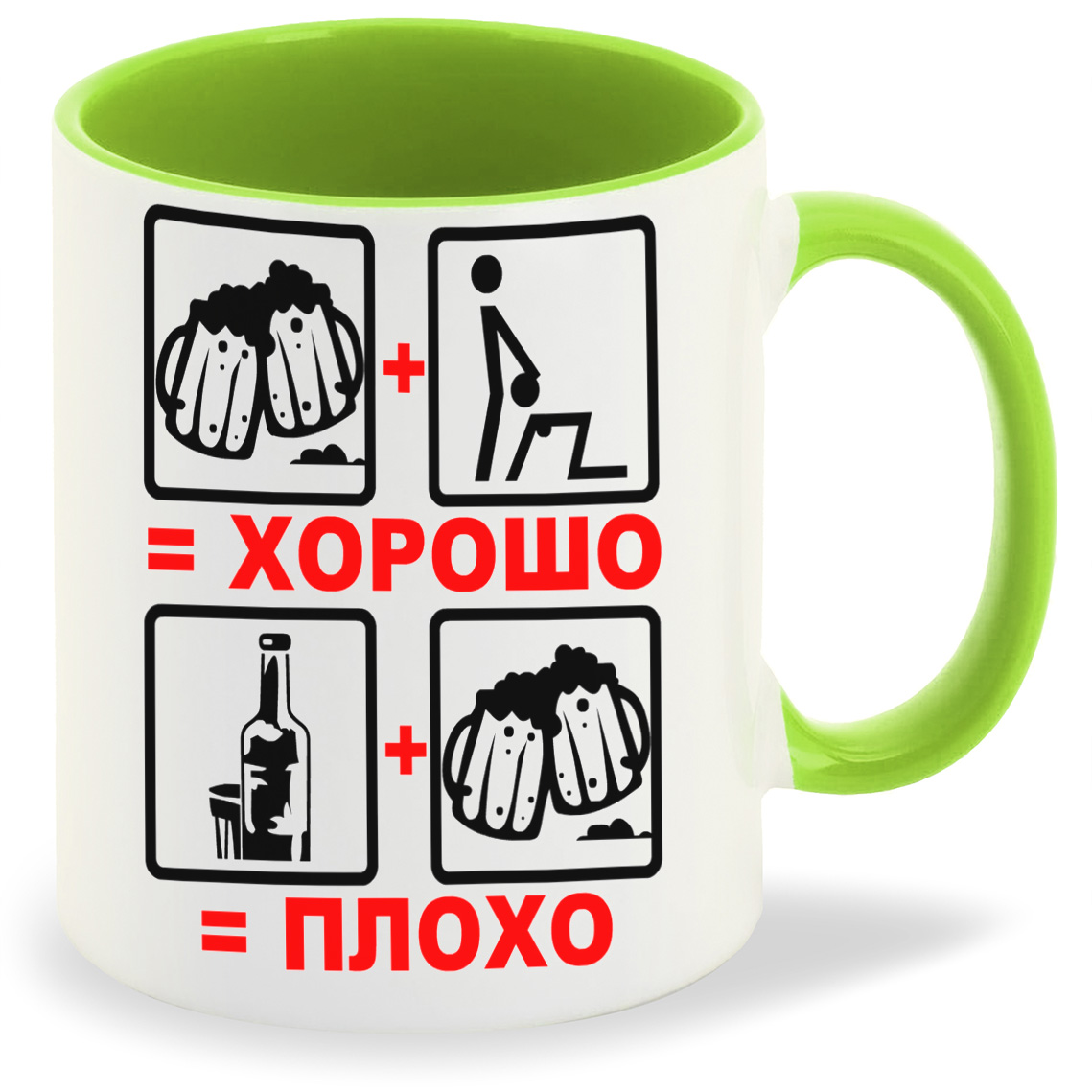 

Кружка салатовая CoolPodarok хорошо плохо