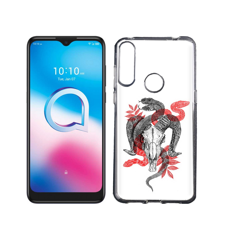 

Чехол MyPads Tocco для Alcatel 3L (2020) 5029Y змея в черепе рисунок (PT159035.666.365), Tocco