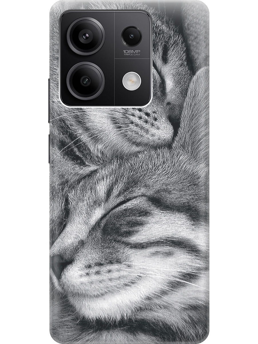

Силиконовый чехол на Xiaomi Redmi Note 13 5g с рисунком "Милующиеся котики", Белый;серый;черный, 20012075