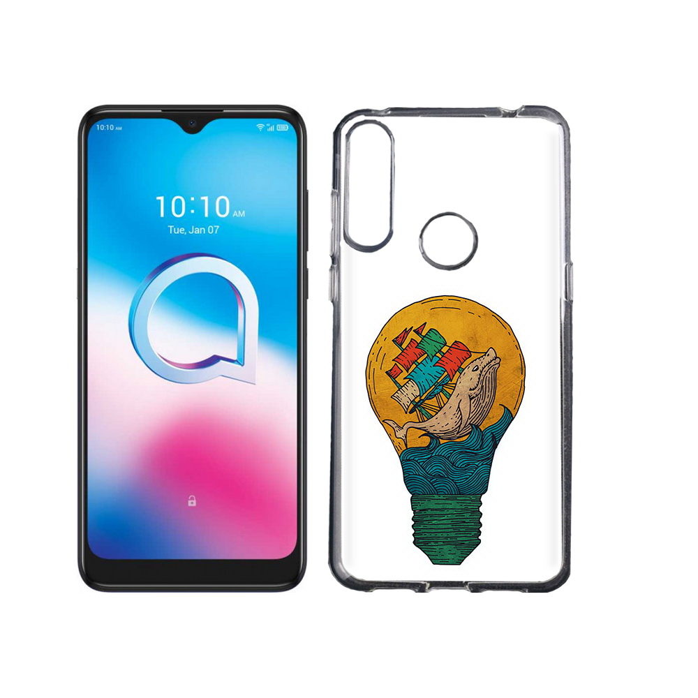 

Чехол MyPads Tocco для Alcatel 3L (2020) 5029Y кит в лампочке с парусами, Tocco