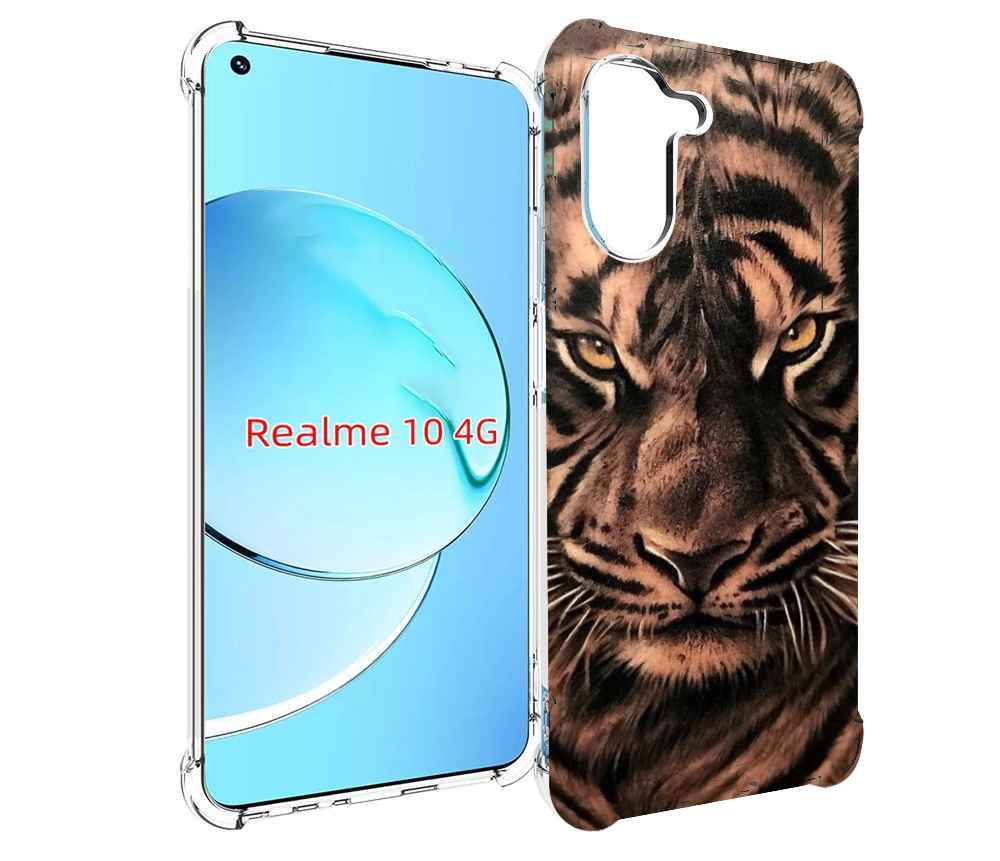 

Чехол MyPads злой-большой-тигр для Realme 10, Прозрачный, Tocco