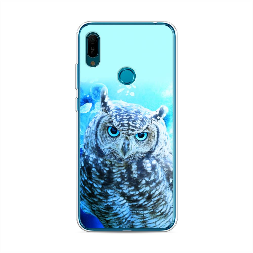 

Чехол Awog на Huawei Y6 2019 "Сова арт 7", Синий;голубой, 68650-1