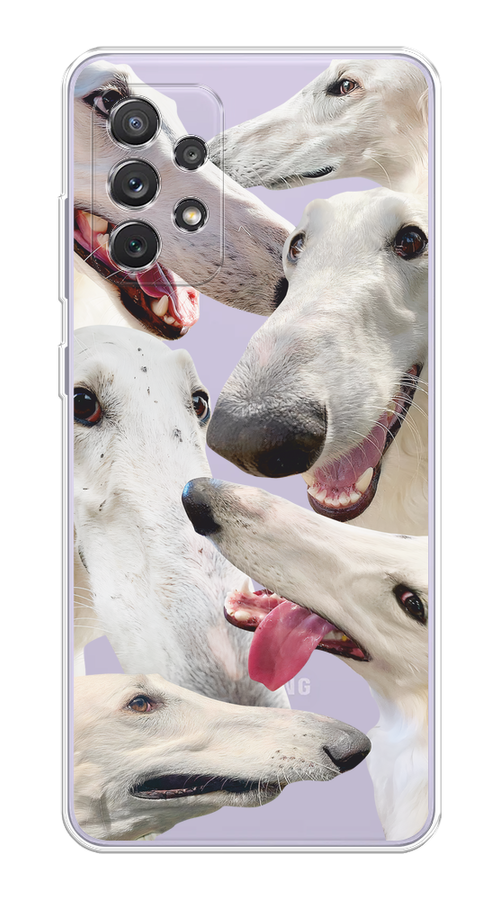

Чехол на Samsung Galaxy A73 "Собака с длинным носом", Белый;бежевый;розовый, 2104650-1
