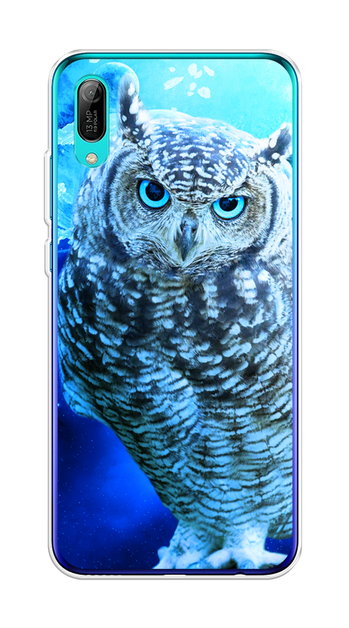 

Чехол Awog на Huawei Y6 Pro (Prime) 2019 "Сова арт 7", Синий;голубой, 68150-1