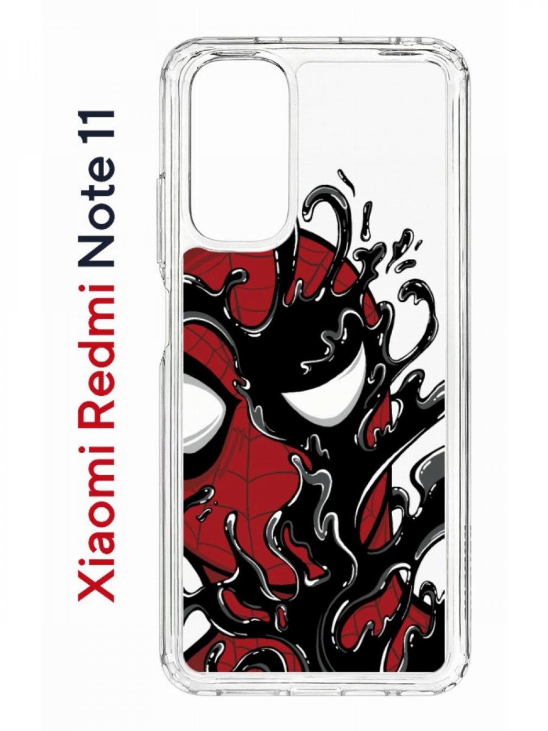 Чехол на Redmi Note 11/11S Kruche Print Spider-Man-Venom,противоударный бампер с принтом