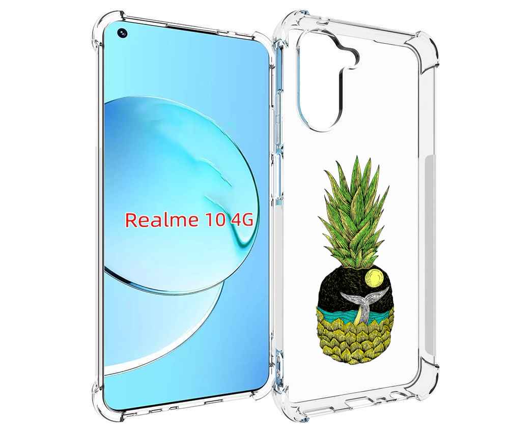 

Чехол MyPads ананас с китом для Realme 10, Прозрачный, Tocco