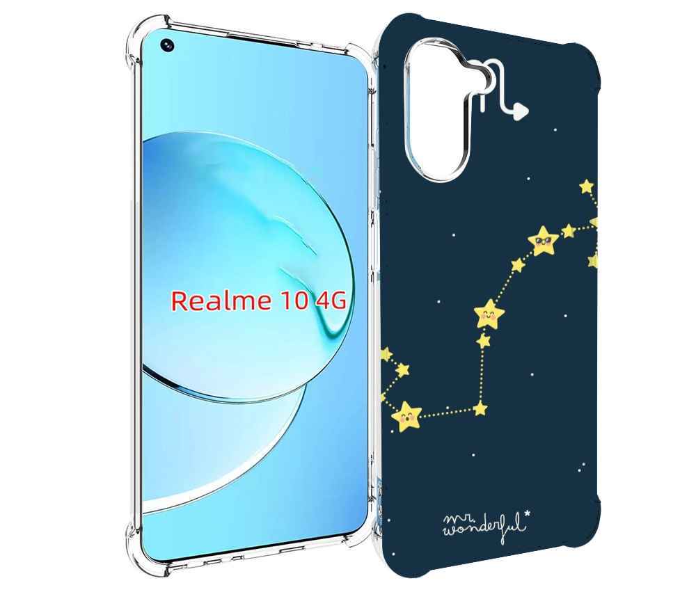 

Чехол MyPads знак зодиака скорпион 1 для Realme 10, Прозрачный, Tocco