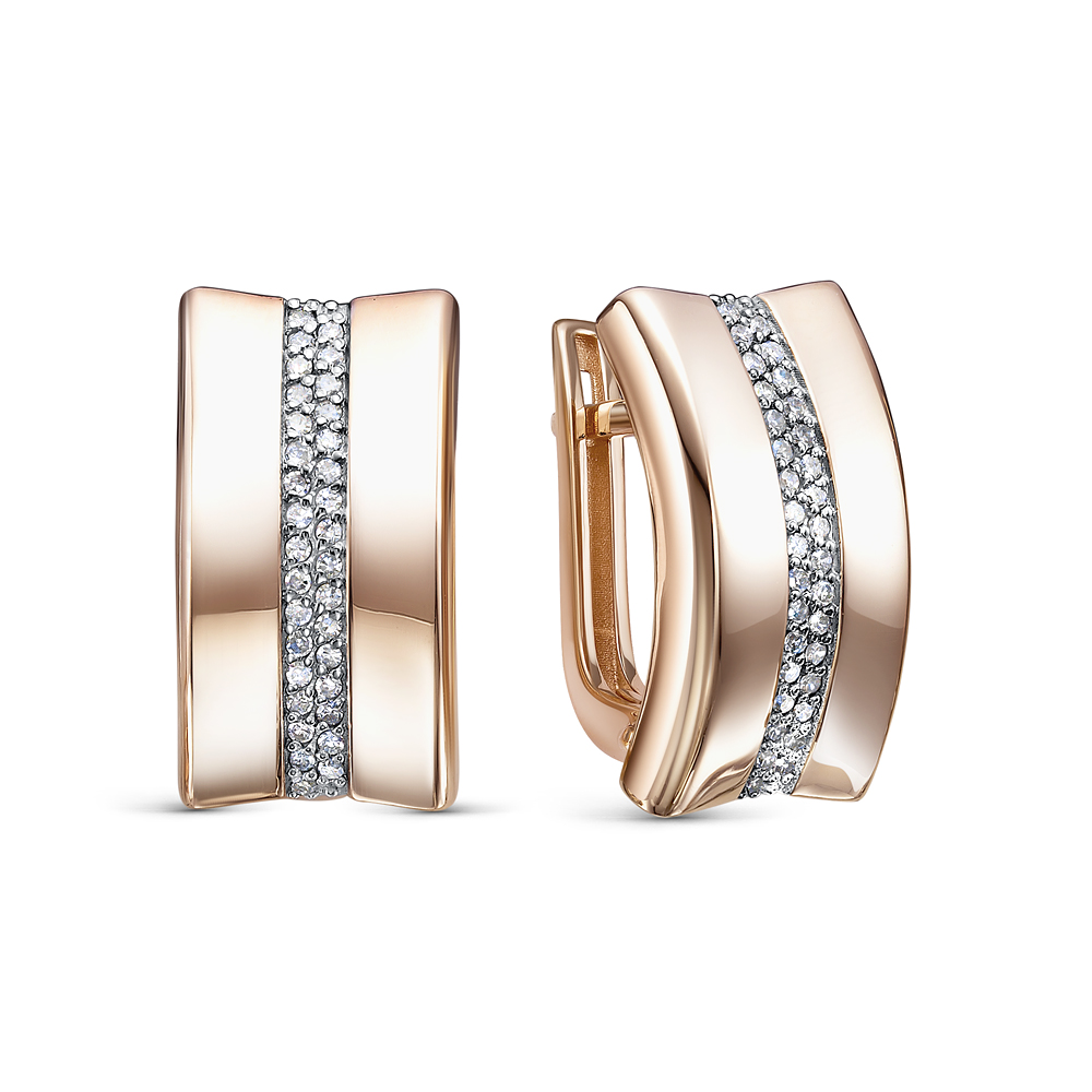 

Серьги из красного золота ЯХОНТ Золотой 2701532, фианит, 2701532