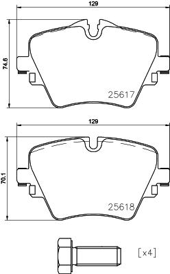 

Тормозные колодки brembo передние P06093