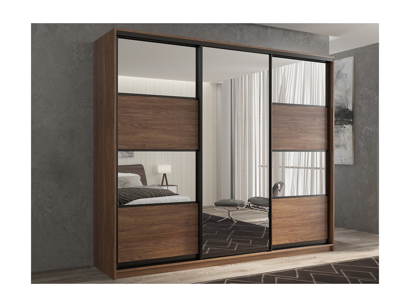 

Шкаф-купе 3-х дверный Кааппи 5 Морское Дерево Винтаж 210х45х230 см, Коричневый