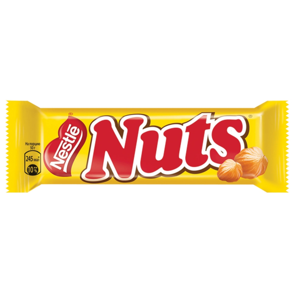 Шоколадный батончик NUTS, 50 г 30уп