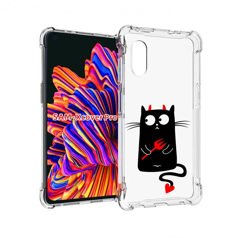 

Чехол MyPads Кот демон для Samsung Galaxy Xcover Pro 1, Прозрачный, Tocco