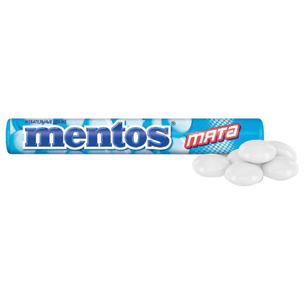 Жевательное драже Mentos Мята 38г 48 уп